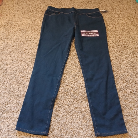 Gloria Vanderbilt Womens Avery Pull On Slim Leg Mid-Rise Blue Jean Pants - Picture 4 of 11